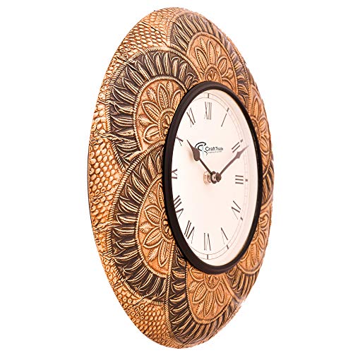 Craft Trade Wall Clock for Bedroom Roman Dial Silent Movement Decorative Roman Dial Vintage Wall Clock for Home Office Hall and Living Room - 12 Inches - Image 2