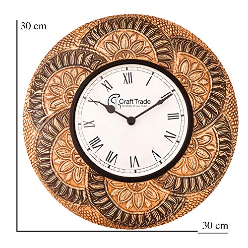 Craft Trade Wall Clock for Bedroom Roman Dial Silent Movement Decorative Roman Dial Vintage Wall Clock for Home Office Hall and Living Room - 12 Inches - Image 4