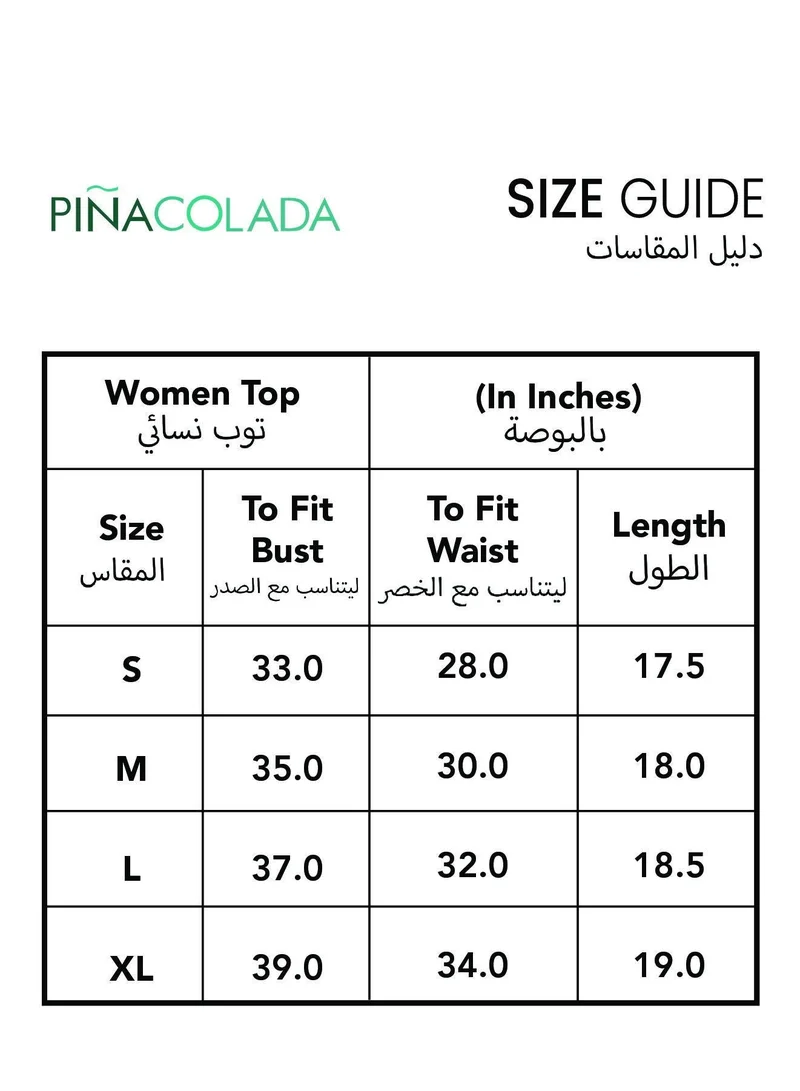 Pinacolada  Women's Midnight Black Ruffle Regency Top for Women | Best Price UAE