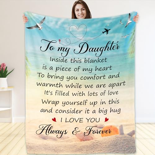 Fastpeace Daughter Gifts from Mom and Dad – to My Daughter Blanket, Thoughtful Christmas, Birthday, or Graduation Gift, Best Gift Idea for Her, Soft and Cozy Throw Blanket 50x60 Inches - Image 2