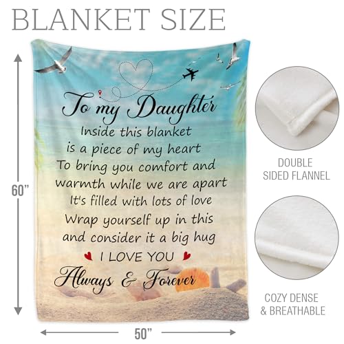 Fastpeace Daughter Gifts from Mom and Dad – to My Daughter Blanket, Thoughtful Christmas, Birthday, or Graduation Gift, Best Gift Idea for Her, Soft and Cozy Throw Blanket 50x60 Inches - Image 3