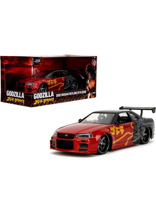 JADA - Jada Godzilla vs. Destoroyah 2002 Nissan Skyline GT-R (R34) Diecast Model Car - Image 1