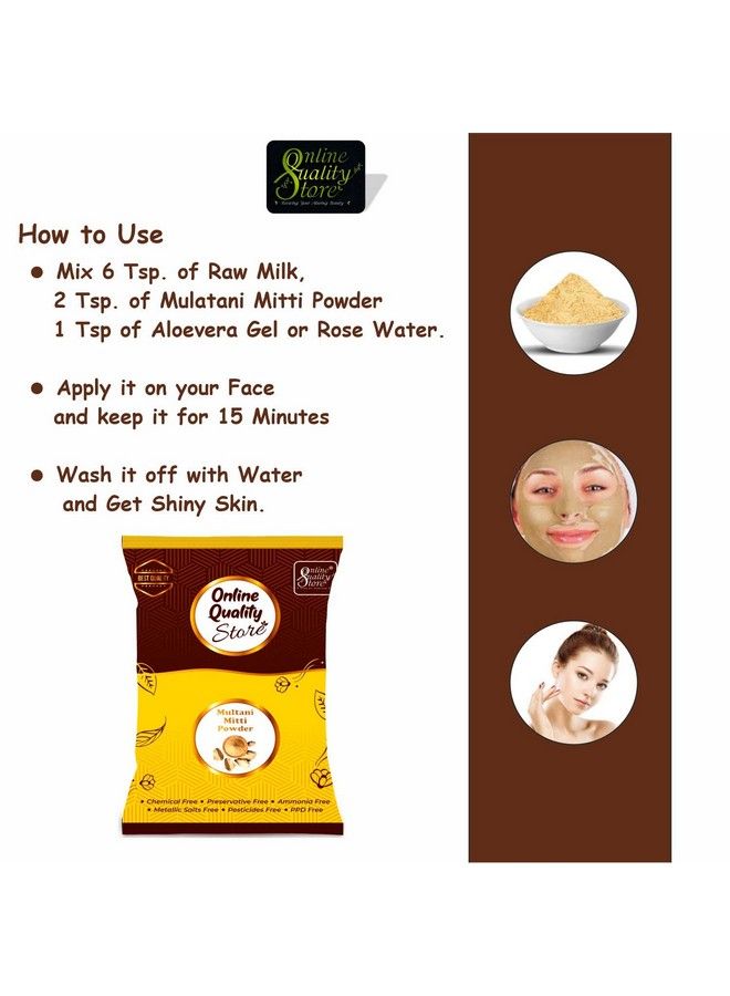 Online Quality Store Organic Multani Mitti Powder ;Healing Clay ;Bentonite Clay ;Fullers Earth/Calcium Bentonite Clay ;For Face Pack And Hair Pack ;Multani Mitti Powder Organic ;Multani Mitti Powder Organic Best300G - Image 5