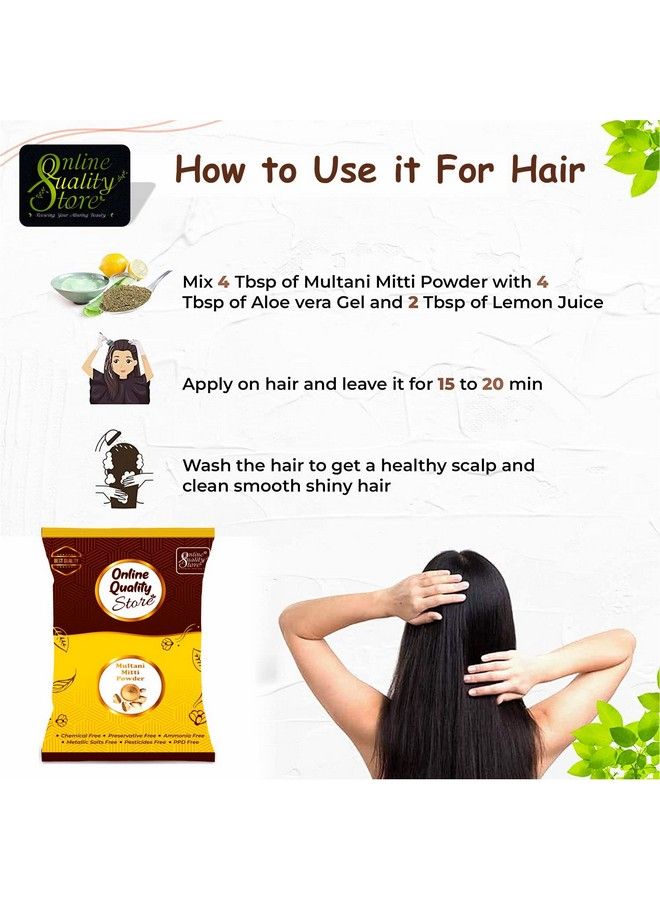 Online Quality Store Organic Multani Mitti Powder ;Healing Clay ;Bentonite Clay ;Fullers Earth/Calcium Bentonite Clay ;For Face Pack And Hair Pack ;Multani Mitti Powder Organic ;Multani Mitti Powder Organic Best300G - Image 3