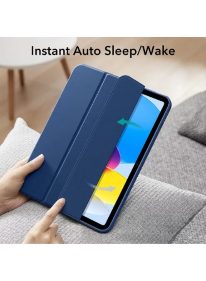 RTZ Case for iPad 10th Generation 10.9 2022 / iPad 11th Generation (A16) 10.9 Inch 2025 Built-in Pencil Holder Flexible Back Cover, Trifold Stand, Auto Sleep Wake Rebound Series Blue - Image 5