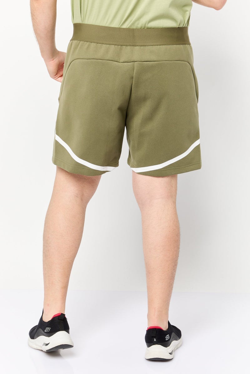 Adidas Men Sportswear Fit Brand Logo Outdoor Shorts, Olive  - Image 4