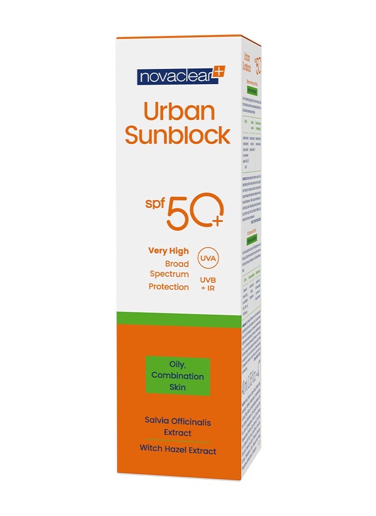 novaclear Urban Sunblock SPF 50+ Oily Skin 40ML  - Image 2