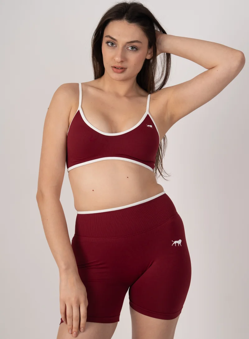 Unxage Burgandy Marl Sculpt Trim Shorts | 4.5" for Women | Best Price UAE