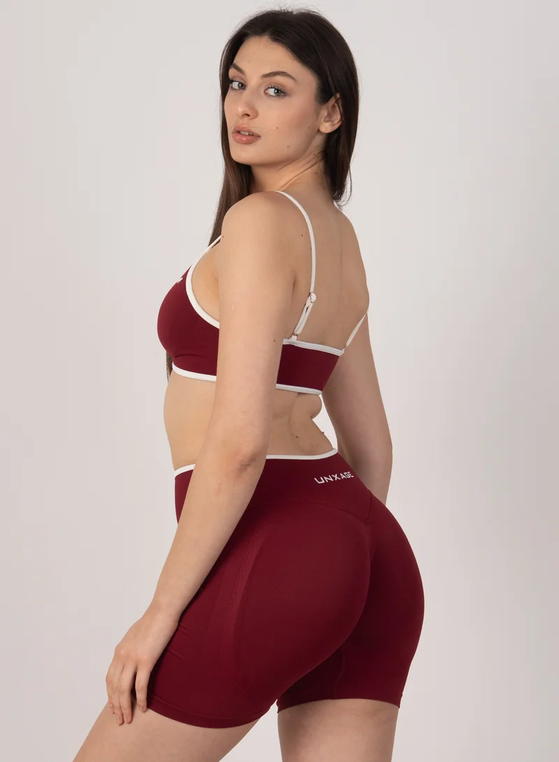 Unxage Burgandy Marl Sculpt Trim Shorts | 4.5" for Women | Best Price UAE
