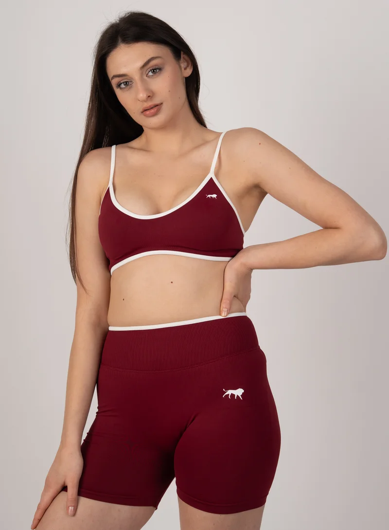 Unxage Burgandy Marl Sculpt Trim Shorts | 4.5" for Women | Best Price UAE