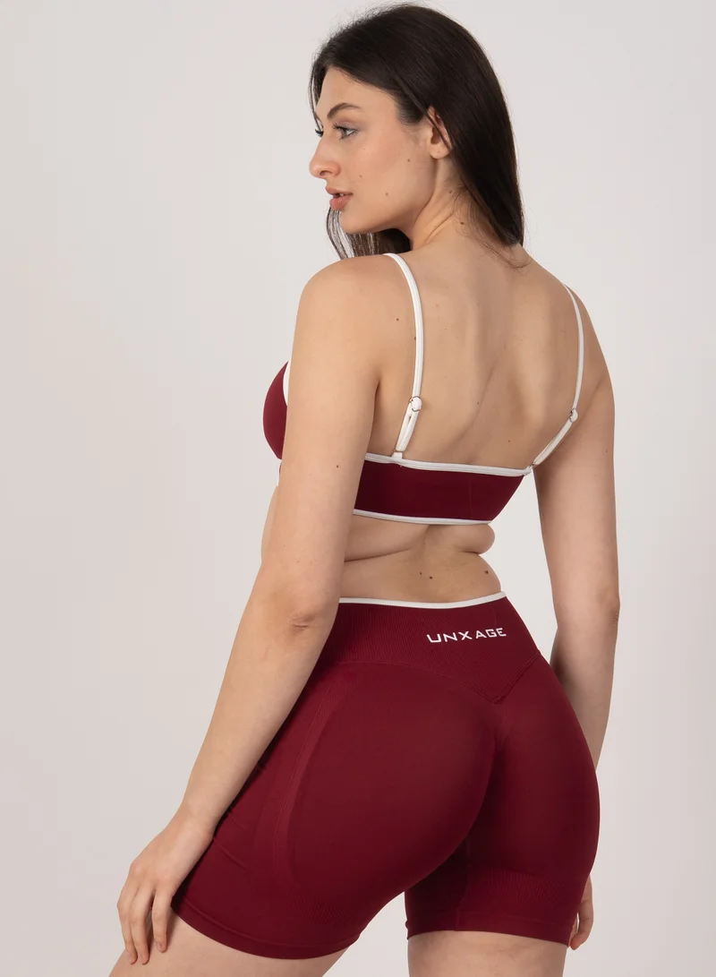 Unxage Burgandy Marl Sculpt Trim Shorts | 4.5" for Women | Best Price UAE