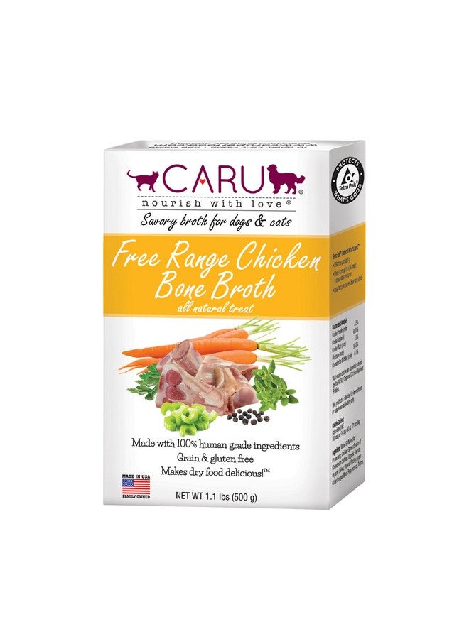CARU Free Range Chicken Bone Broth For Dogs And Cats, Moistens Dry Food Or Pour Over Freeze Dried Raw Food, Grain And Gluten Free, NonGmo Ingredients (1.1 Lbs) - Image 1