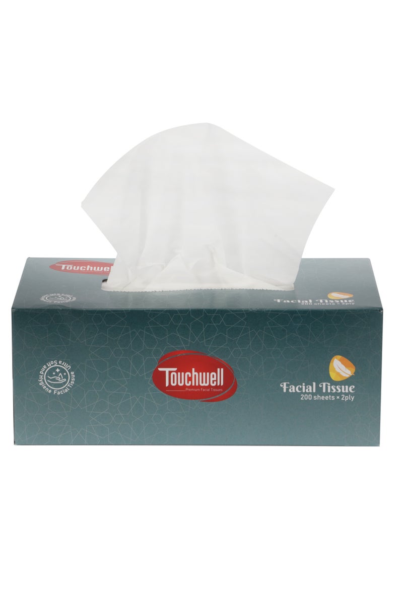 Touchwell مجموعة علب مناديل توتشويل 2 طبقة 5 قطع 200 ورقة 2 طبقة - Image 2