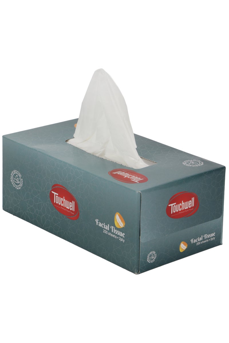 Touchwell مجموعة علب مناديل توتشويل 2 طبقة 5 قطع 200 ورقة 2 طبقة - Image 3