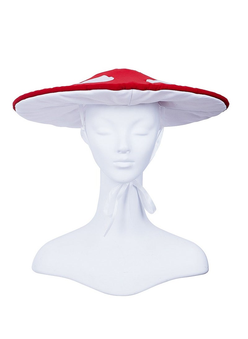 عام قبعة فطر مزيّنة بخيوط، إكسسوار زيّ مميّز ومثالي لأزياء الهالوين. - Image 1