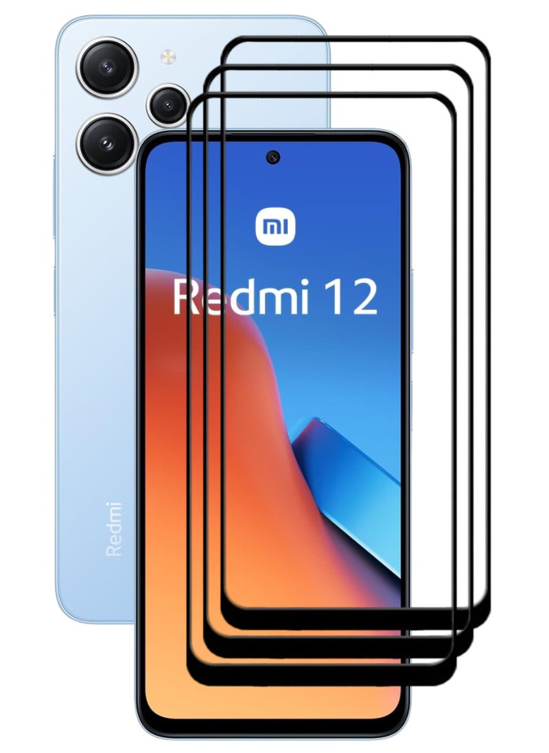 ACLIX 3 Pieces Antistatic ESD Dustproof Premium Quality High Definition Tempered Glass Screen Protector Designed For Xiaomi Redmi 12 - Image 1
