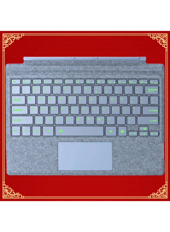 For Microsoft Surface Bluetooth Keyboard Protective Case Surface Pro34567 Colorful Backlit Keyboard Cover-Color:Surface Keyboard * Gray Cobalt Blue (colorful Backlight) Toggle Switch-Product Type:Microsoft Surface Pro34567/7+ Bluetooth Keyboard - Image 4
