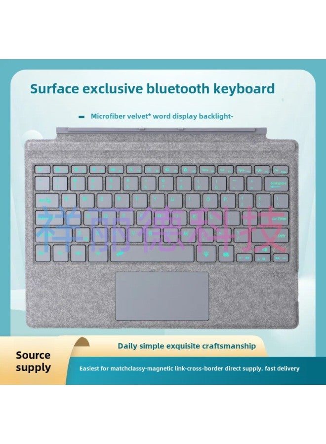 For Microsoft Surface Bluetooth Keyboard Protective Case Surface Pro34567 Colorful Backlit Keyboard Cover-Color:Surface Keyboard * Gray Cobalt Blue (colorful Backlight) Toggle Switch-Product Type:Microsoft Surface Pro34567/7+ Bluetooth Keyboard - Image 2