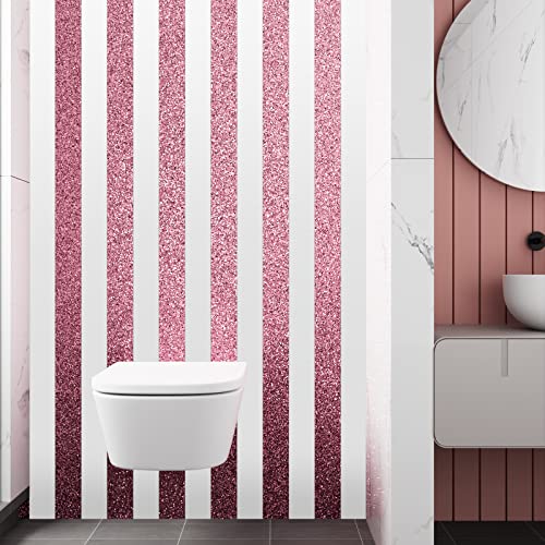 Stickyart Light Pink Glitter Wallpaper Roll Peel and Stick Sequins Wallpaper Border Textured Self Adhesive Glitter Fabric Contact Paper for Bedroom Ceiling DIY Crafts 3.94"x160" - Image 5