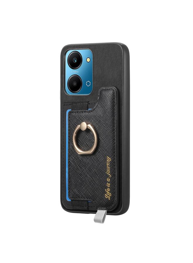 اس-توب جراب هاتف Honor 100 Pro Retro Magsafe Cross من الجلد مع حامل حلقة وحقيبة بطاقات - Image 2