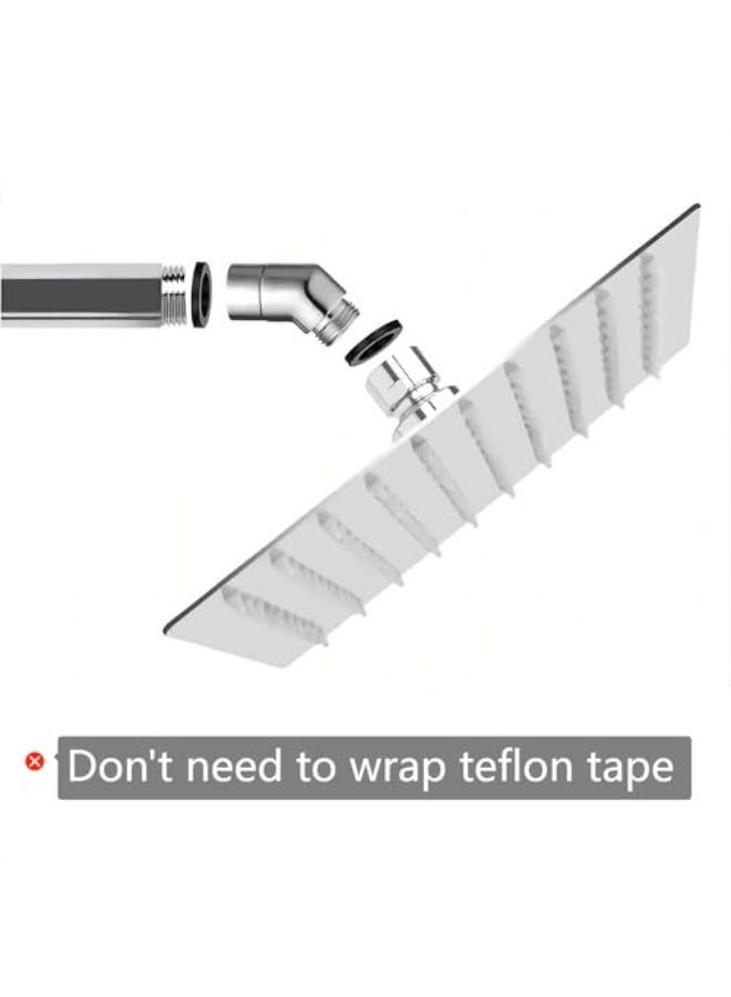 Bukela Shower Head Adapter,Solid Brass 135 Degree Shower Elbow Adapter,G1/2" Shower Head Extension Arm Connector (Chrome) (spinable) - Image 3