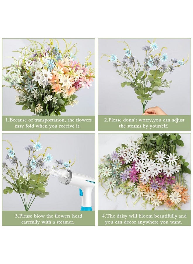 AmyHomie - AmyHomie 6 Bundles Wildflowers Fake Daisy Outdoor Artificial Flowers UV Resistant Silk Wild Flower Bouquets Bulk Faux Plants Plastic Greenery for Decoration Vase Floral Spring Home Decor - Image 1