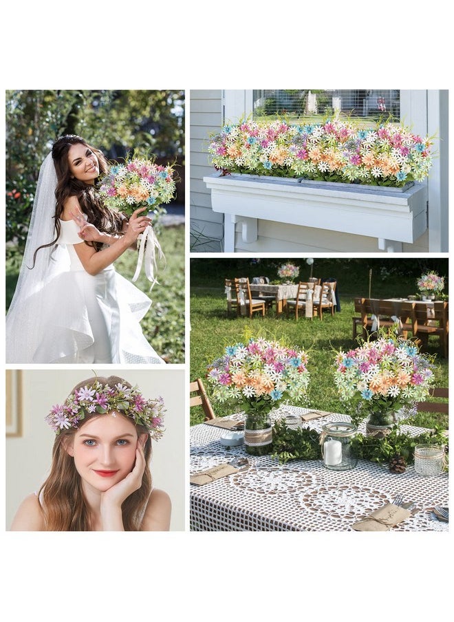 AmyHomie - AmyHomie 6 Bundles Wildflowers Fake Daisy Outdoor Artificial Flowers UV Resistant Silk Wild Flower Bouquets Bulk Faux Plants Plastic Greenery for Decoration Vase Floral Spring Home Decor - Image 1