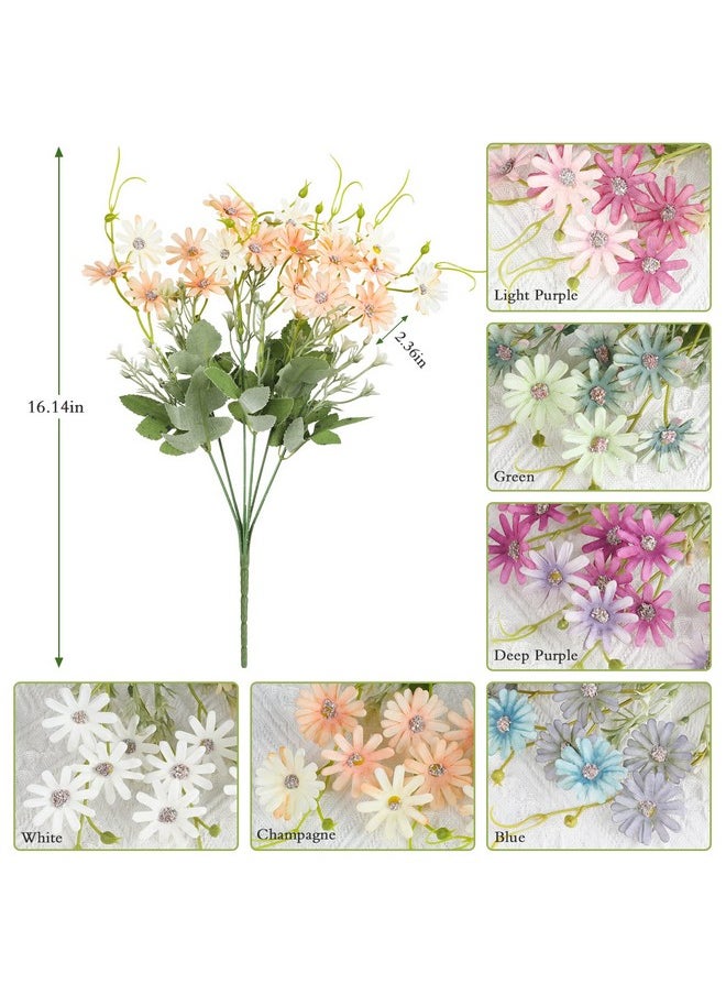 AmyHomie - AmyHomie 6 Bundles Wildflowers Fake Daisy Outdoor Artificial Flowers UV Resistant Silk Wild Flower Bouquets Bulk Faux Plants Plastic Greenery for Decoration Vase Floral Spring Home Decor - Image 1