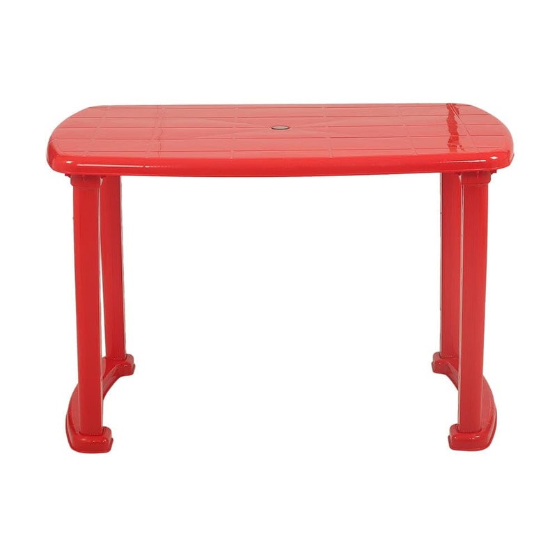 Attro Supreme Arjun 4 Seater Plastic Dining Table for Home Restaurants Cafeterias and Outdoor Areas RectangularCoke Red - Image 1