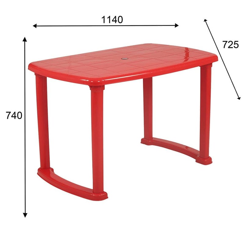 Attro Supreme Arjun 4 Seater Plastic Dining Table for Home Restaurants Cafeterias and Outdoor Areas RectangularCoke Red - Image 3