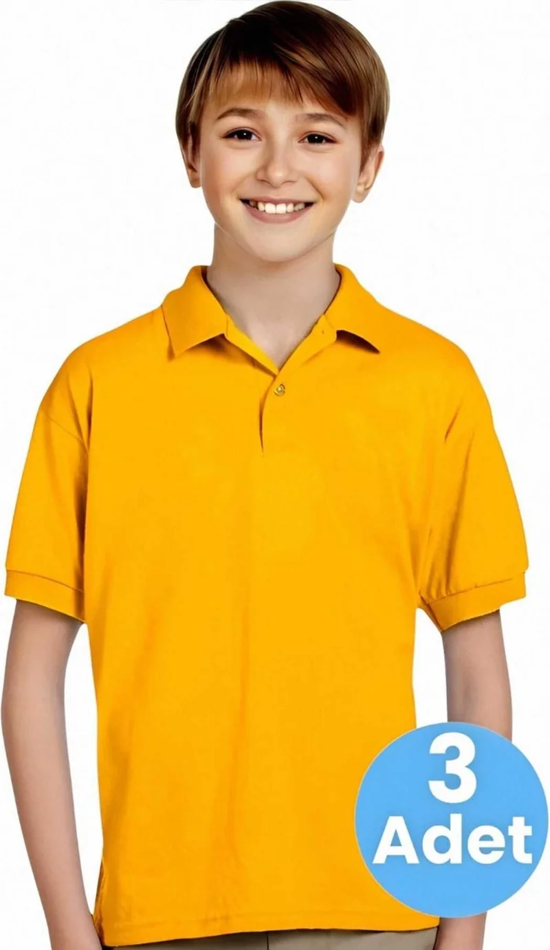 Tezzgelsin 3-Piece Boys Cotton Polo Collar T-Shirt Daily and School Uniform School T-Shirt