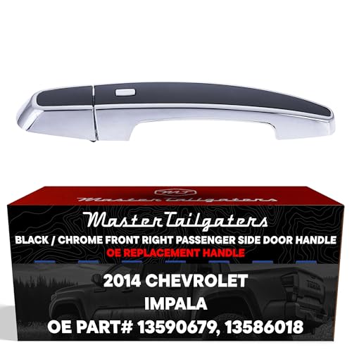 Master Tailgaters Exterior Door Handle Black/Chrome Replacement for Chevrolet Impala (2014) OE Part # 13590679, 13586018 | Front Right Passenger Side w/o Keyhole - Image 1