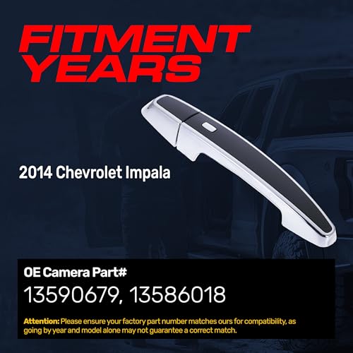 Master Tailgaters Exterior Door Handle Black/Chrome Replacement for Chevrolet Impala (2014) OE Part # 13590679, 13586018 | Front Right Passenger Side w/o Keyhole - Image 2