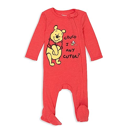 Disney Winnie the Pooh Newborn Baby Boys 2 Pack Sleep N' Play Coveralls White/Red 3-6 Months - Image 5