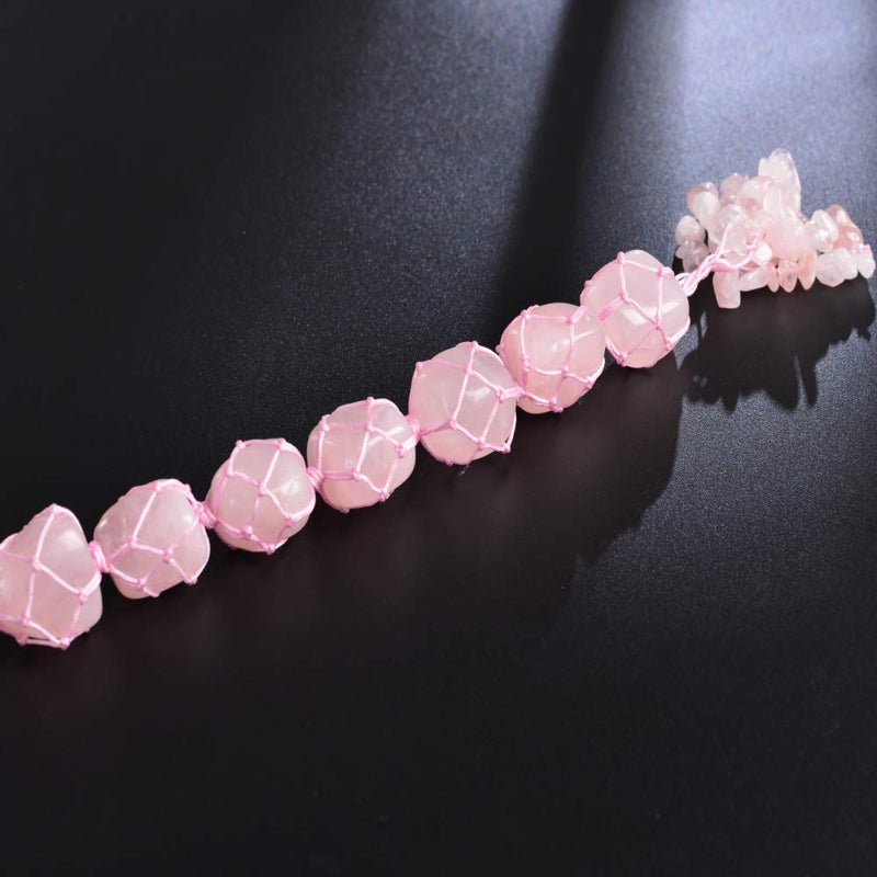 iSTONE Hanging Ornaments Natural Rose Quartz Ornaments Home Decor Gemstones Reiki Feng Shui Ornament Window Wall Ornament - Image 4