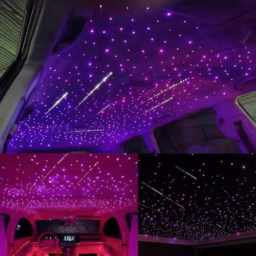 AKEPO Upgraded 16W Dual Head+Twinkle+Shooting Star Fiber Optic Lights Kit, Car Home Use RGBW Star Ceiling Sky Light APP Meteor Music Activated Light Engine+ 920pcs of Mixed Diameter Fibers 9.8ft/3m - Image 5