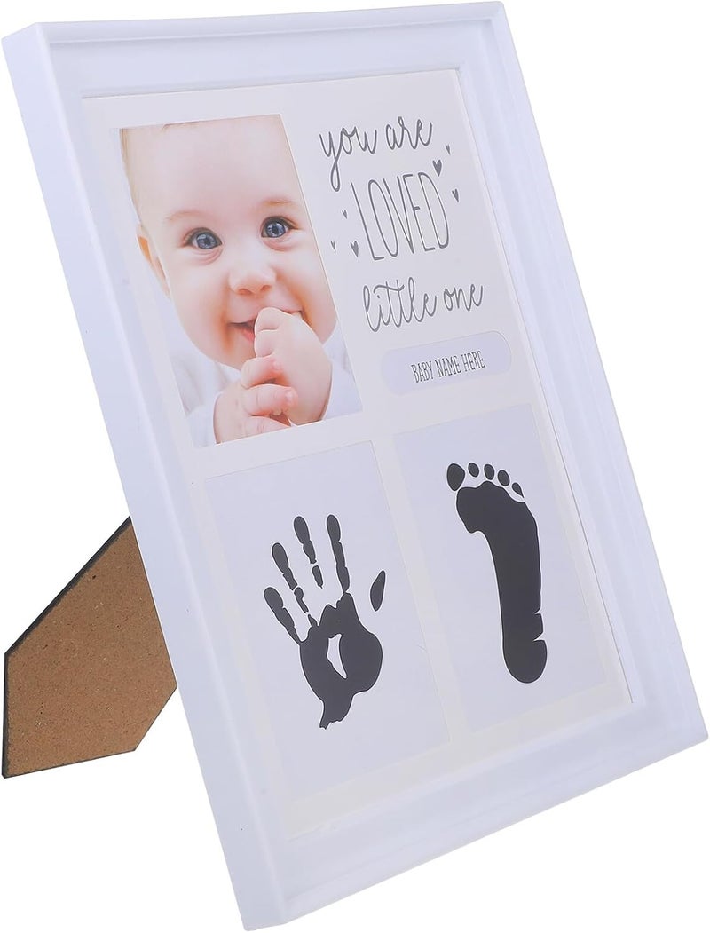 Footprint Picture Frame Newborn Keepsake Frame with White Clay for Hand and Footprints, Milestone Growth Display for Shower and New Parents - Image 1