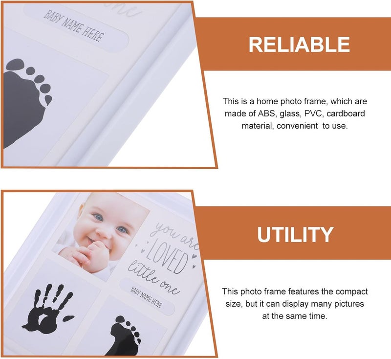 Footprint Picture Frame Newborn Keepsake Frame with White Clay for Hand and Footprints, Milestone Growth Display for Shower and New Parents - Image 3
