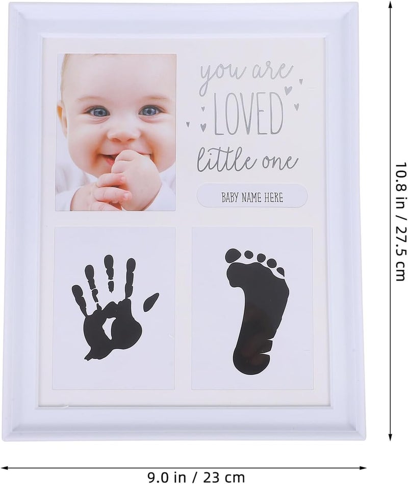 Footprint Picture Frame Newborn Keepsake Frame with White Clay for Hand and Footprints, Milestone Growth Display for Shower and New Parents - Image 2