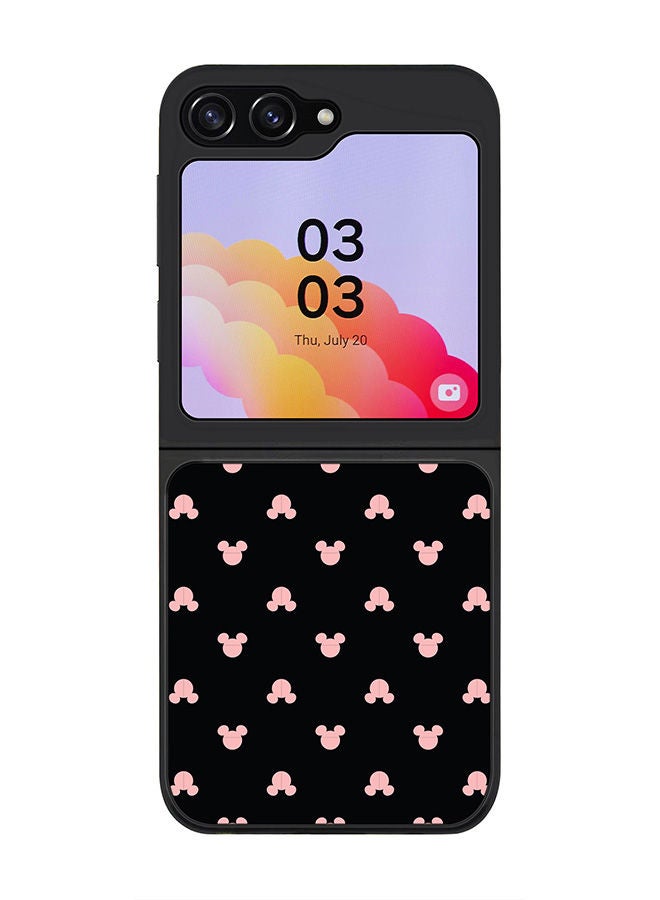Stylizedd Rugged Black edge case for Samsung Galaxy Z Flip5, Slim fit Soft Case Flexible Rubber Edges Anti Drop TPU Gel Thin Cover -  Mickey Print - Image 1