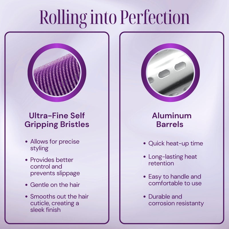 Asani Thermal Rollers for Hair - 37 Self Grip Hair Rollers with 18 Clips and Styling Comb - Aluminum Thermal Hair Rollers for Volume and All-Day Curls - For Short, Medium, and Long Hair (Small) - Image 3