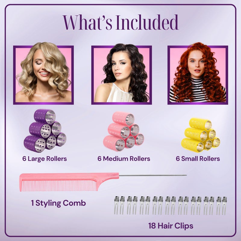 Asani Thermal Rollers for Hair - 37 Self Grip Hair Rollers with 18 Clips and Styling Comb - Aluminum Thermal Hair Rollers for Volume and All-Day Curls - For Short, Medium, and Long Hair (Small) - Image 2