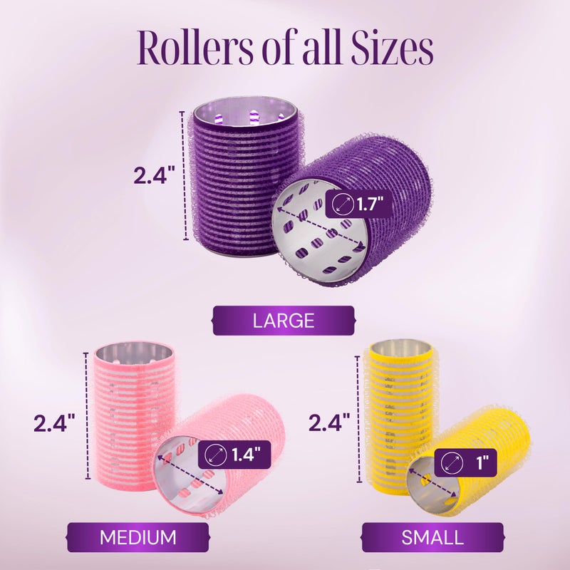Asani Thermal Rollers for Hair - 37 Self Grip Hair Rollers with 18 Clips and Styling Comb - Aluminum Thermal Hair Rollers for Volume and All-Day Curls - For Short, Medium, and Long Hair (Small) - Image 4