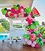 kozee Summer fruit Watermelon Party Decorations Balloon Arch Garland Kit Red Green Pink with Watermelon mylar balloons for one in a melon theme Birthday Party Decorations - Image 3