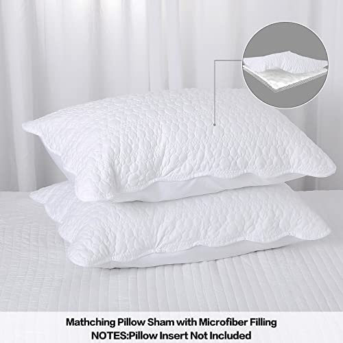 BOSOWOS Standard Size Pillow Shams Set of 2, Ultra Soft Breathable 20 x 26 Inches Quilted Pillow Cases Envelope Closure for Sleeping, Decorative Microfiber Bed Pillowcases Easy Care, White - Image 5