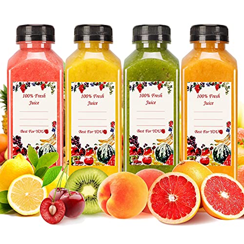 SUPERLELE 20pcs 16oz Juice Bottles, Plastic Juicing Bottles with Caps, Clear Drink Containers with Lids for Drinking, Smoothie and Other Beverages - Image 5