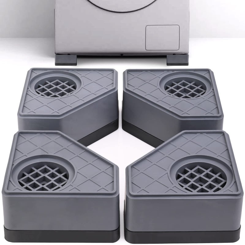 Sakolla Anti Vibration Pads for Washing Machine - Washer and Dryer Pedestals High Hard Wearing Square Rubber Foot Pads, Noise Cancelling and Shock Support Protects Pedestals (4 Pcs) - Image 1