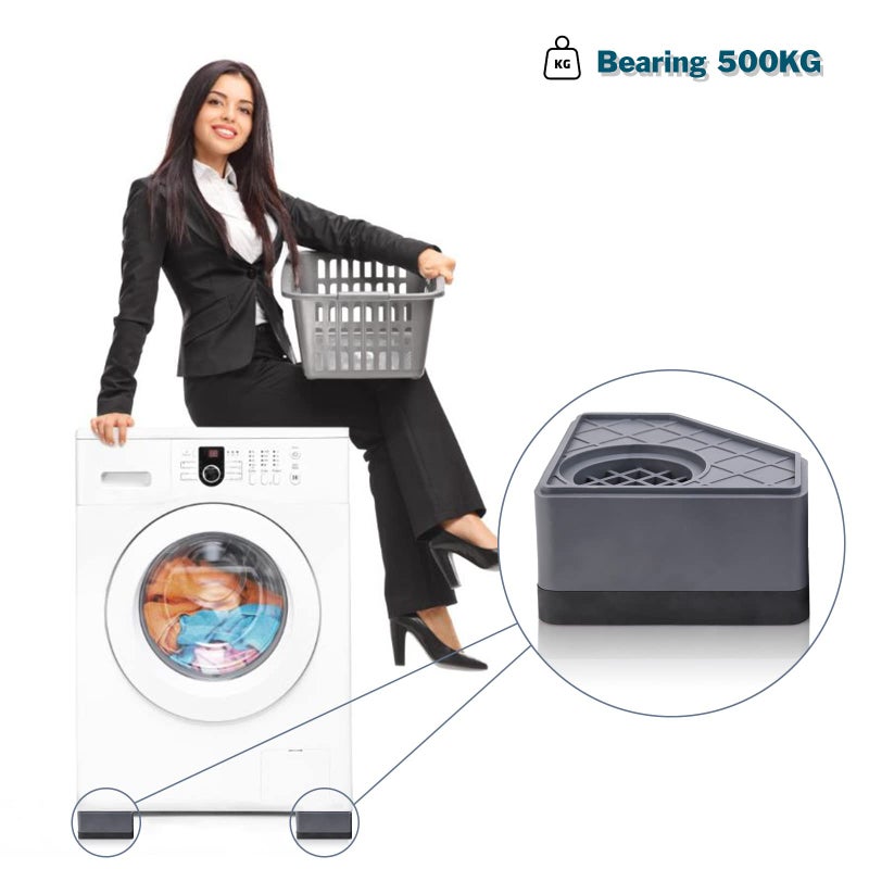 Sakolla Anti Vibration Pads for Washing Machine - Washer and Dryer Pedestals High Hard Wearing Square Rubber Foot Pads, Noise Cancelling and Shock Support Protects Pedestals (4 Pcs) - Image 5