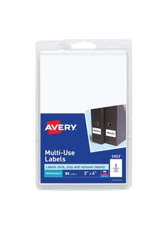 AVERY Avery Self-Adhesive Removable Labels, 3 x 4 Inches, White, 80 per Pack (5453)  - Image 1