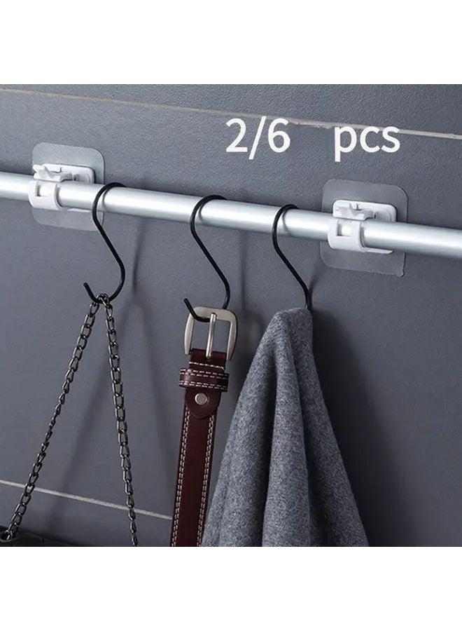 6 قطع هواك ستارة بسيطة بيضاء ذاتية اللصق قابلة للتعديل بدون حفر للتركيب - Image 2